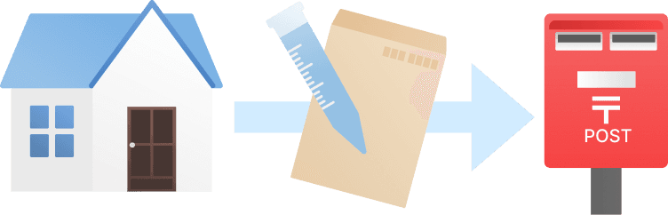 ポストに投函するイラスト
